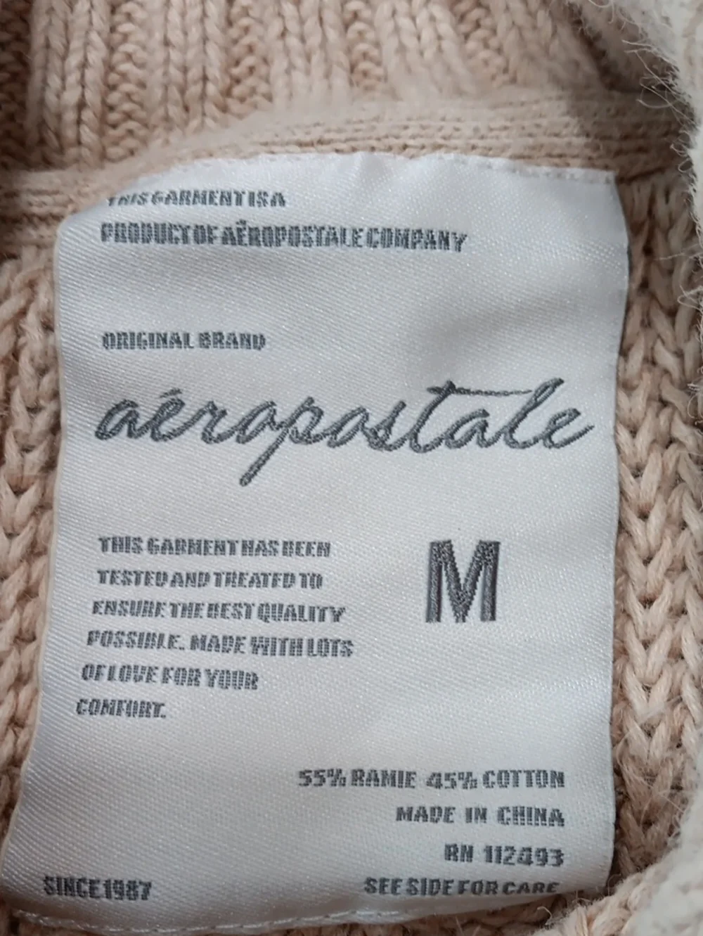 Aeropostale Cream Knit Button-Front Kids Cardigan